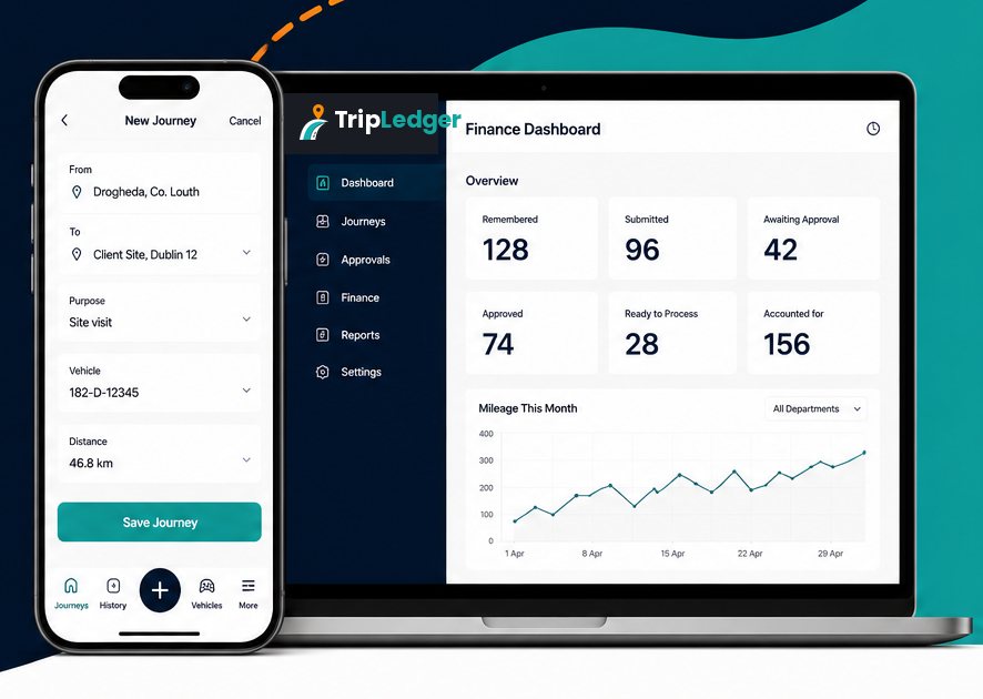 TripLedger mobile app and finance dashboard